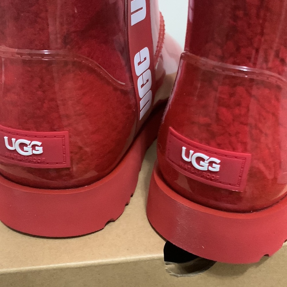 UGG Authentic Classic Clear Mini Waterproof Boots in RED ❤️ NEW size 9 - Picture 4 of 16